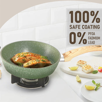 Kitchen Academy 12 Pieces Granite-Coating Nonstick Induction Cookware Set