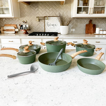 Kitchen Academy 12 Pieces Granite-Coating Nonstick Induction Cookware Set