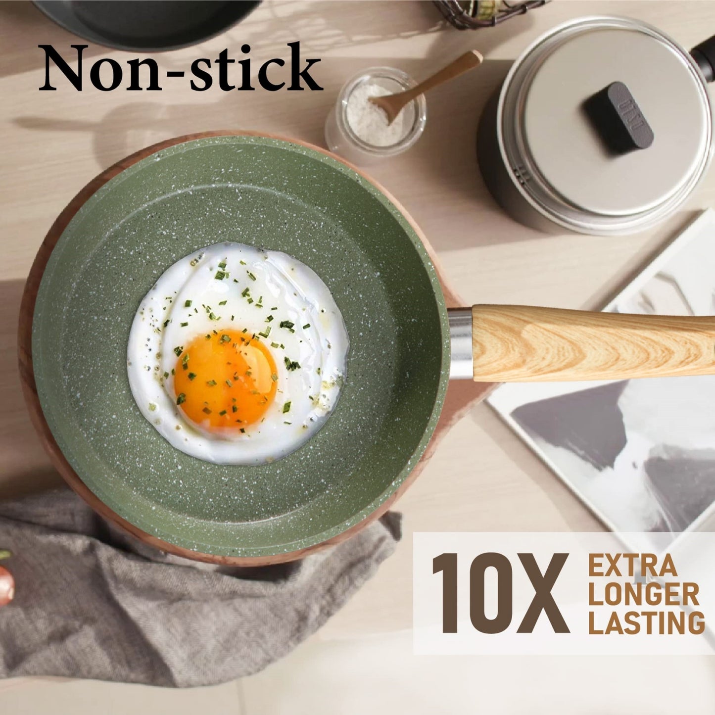 Kitchen Academy 12 Pieces Granite-Coating Nonstick Induction Cookware Set