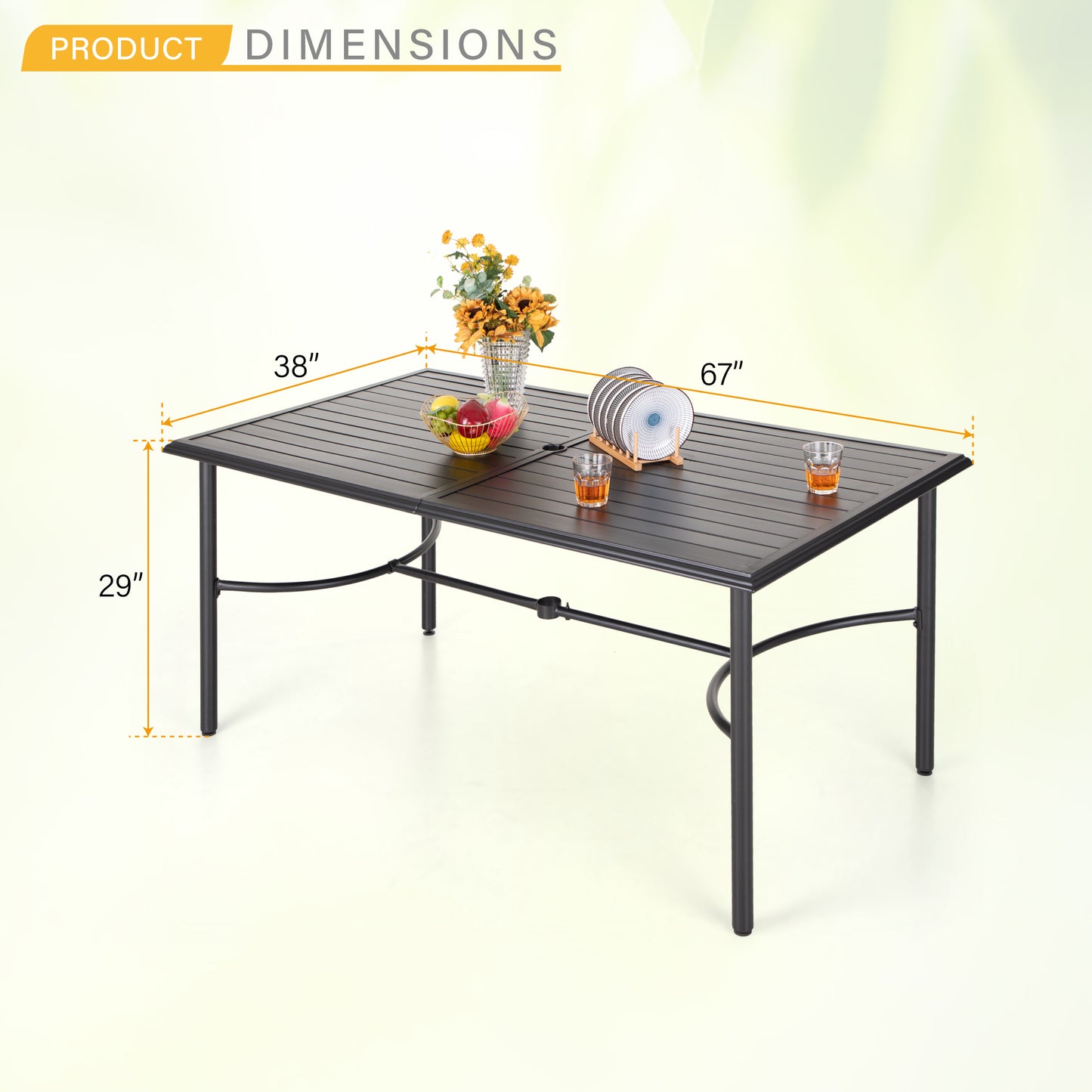 Phi Villa 67" x 38" Steel Rectangle Table