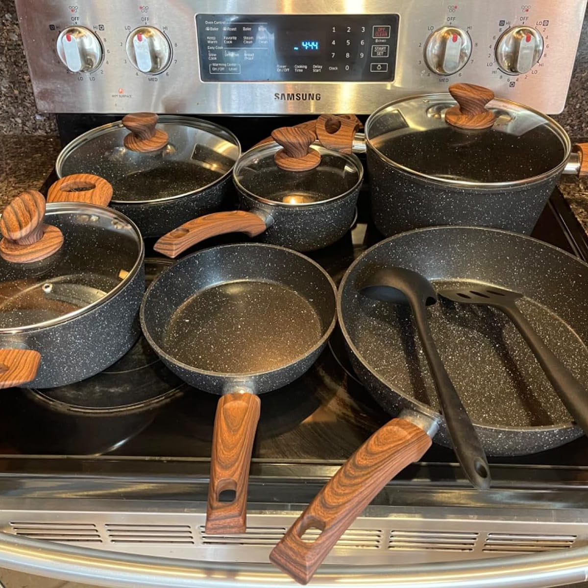 Ultimate 30 Pieces Granite-Coating Nonstick Induction Cookware Set for Easy Dinner Ideas