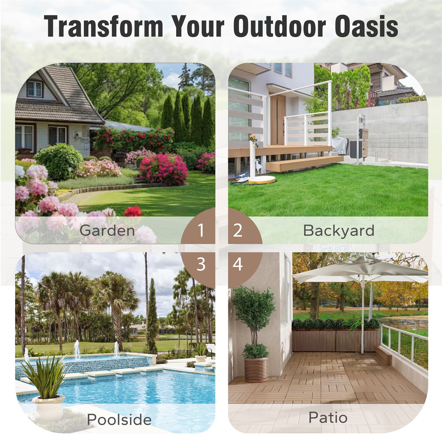 Boho Style Outdoor Wicker Conversation Sofa set with Acacia Wood Coffee Table - Phi Villa