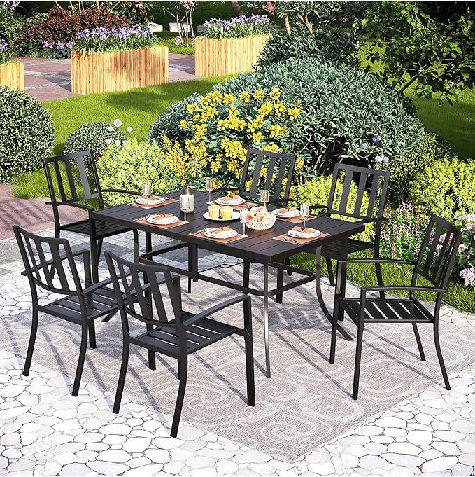Metal Stackable Garden Chairs Set of 2/4