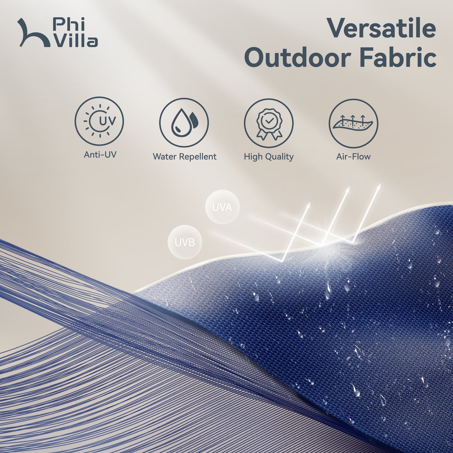 PHI VILLA 4m Large Double-Sided Outdoor Patio Umbrella