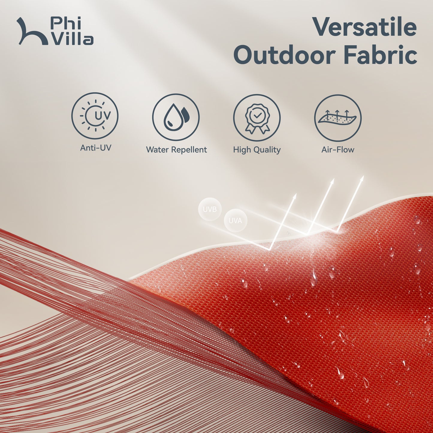 PHI VILLA 4m Large Double-Sided Outdoor Patio Umbrella