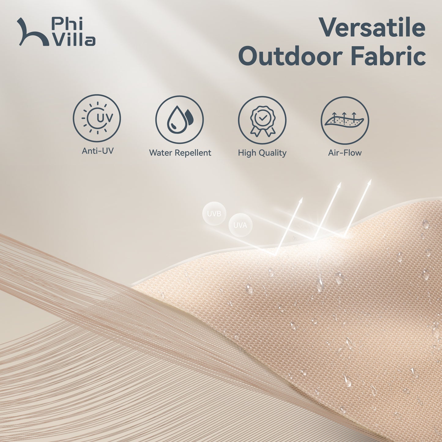 PHI VILLA 4m Large Double-Sided Outdoor Patio Umbrella