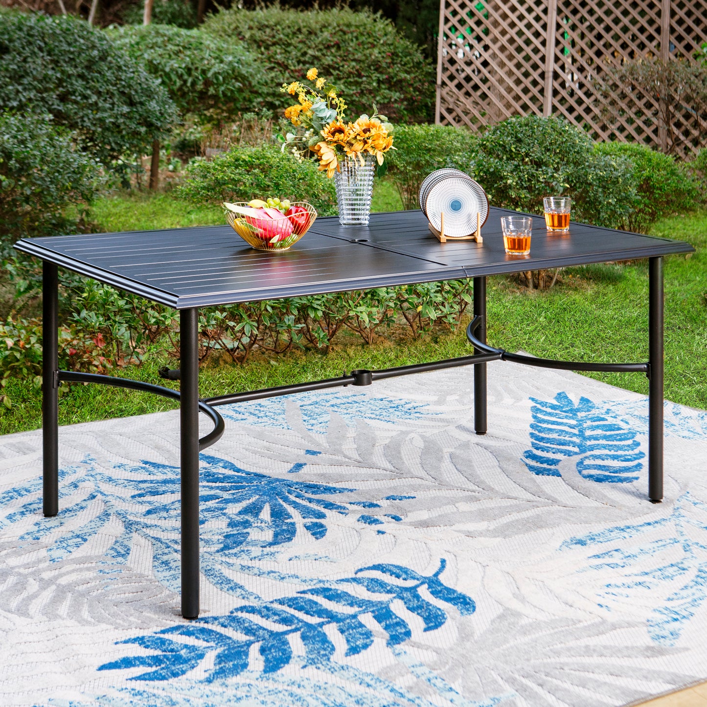 Phi Villa 67" x 38" Steel Rectangle Table