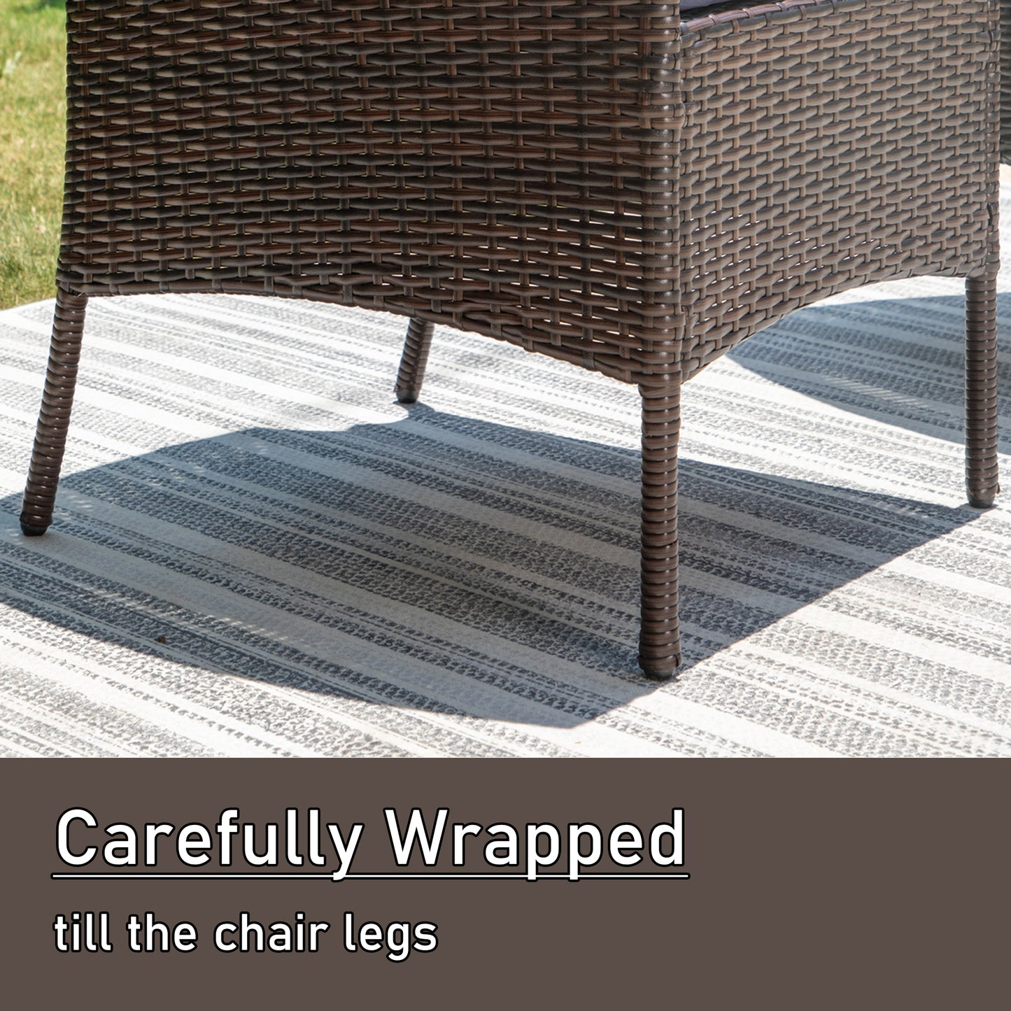 Rattan Dining Chairs Outdoor Cushioned Garden Chairs Set of 2