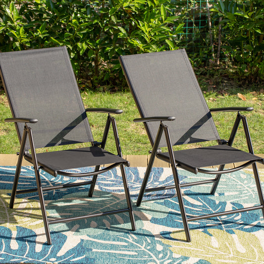 Reclining Garden Chairs Outdoor Folding Chairs Set of 2 Success
