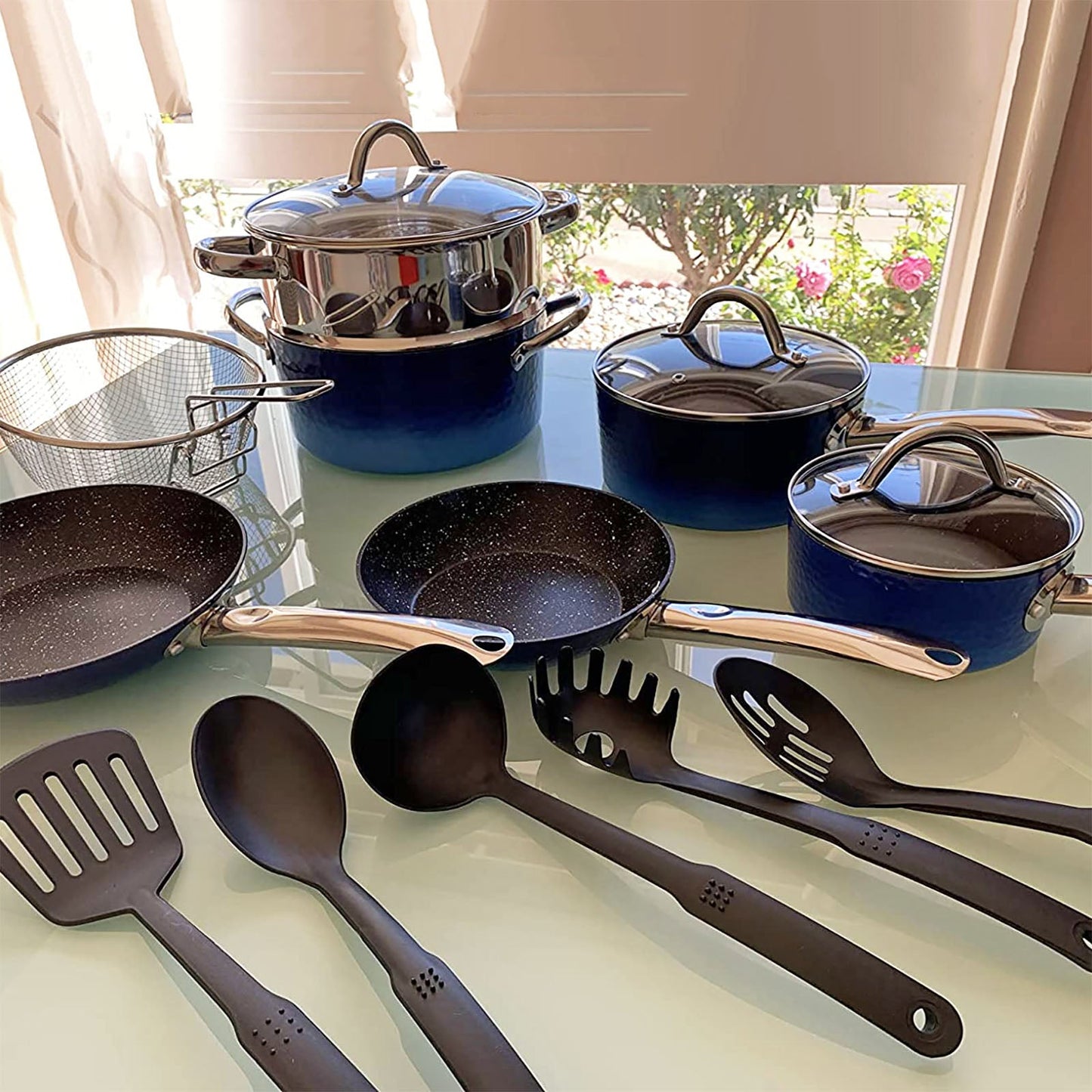 Kitchen Academy Black 12 Piece Nonstick Cookware Set