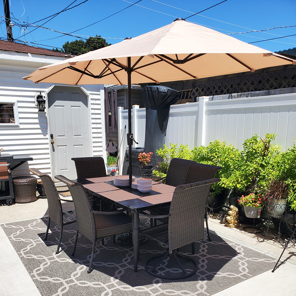 PHI VILLA 4m Large Double-Sided Outdoor Patio Umbrella