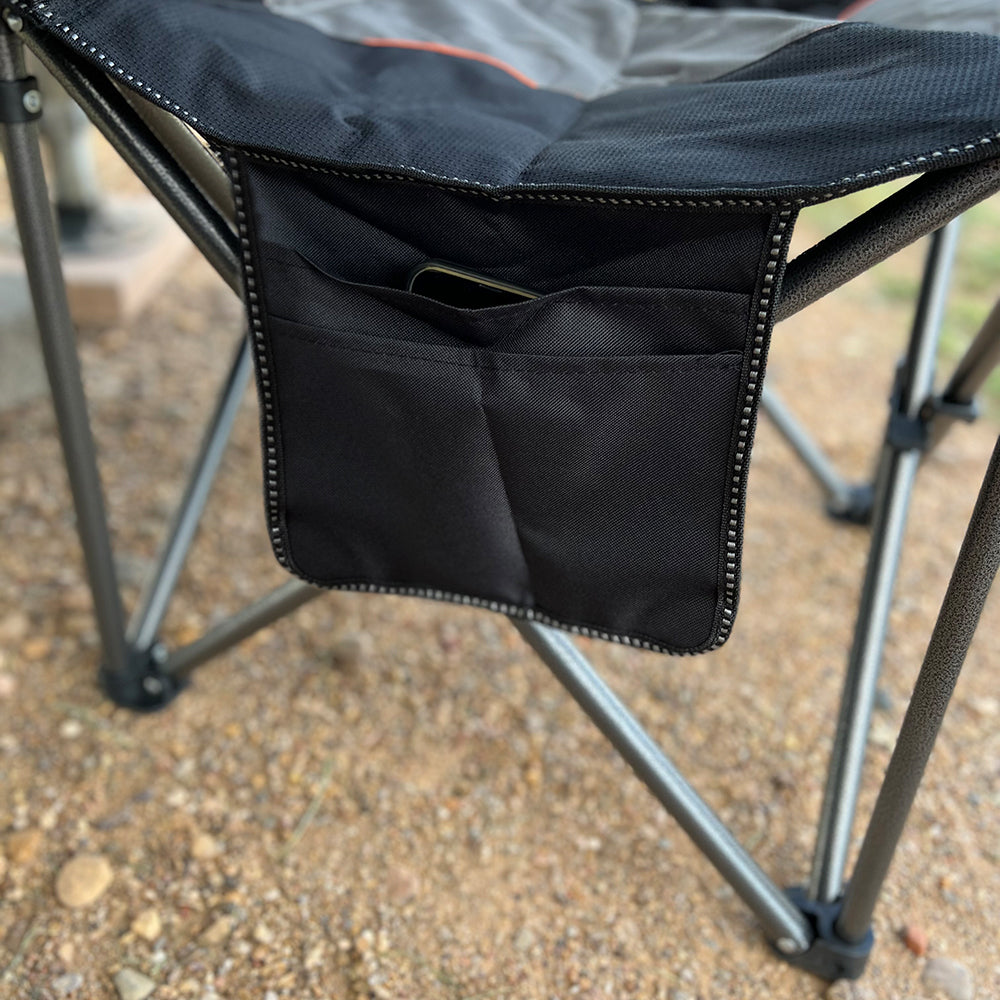 ALPHA CAMP Oversized Portable Folding Camping Chair with Cooler Bag, 200 kg Weight Capacity