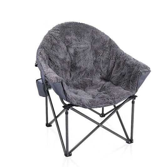 ALPHA CAMP Deluxe Plush Dorm Chair Oversized Moon Saucer Chair Portable with Carry Bag