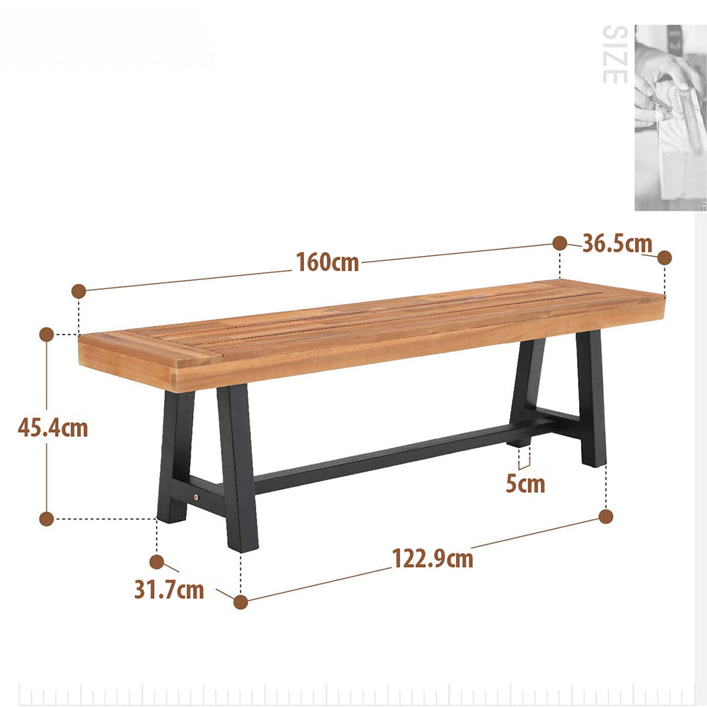PHI VILLA 3 Seater Acacia Wood Garden Bench