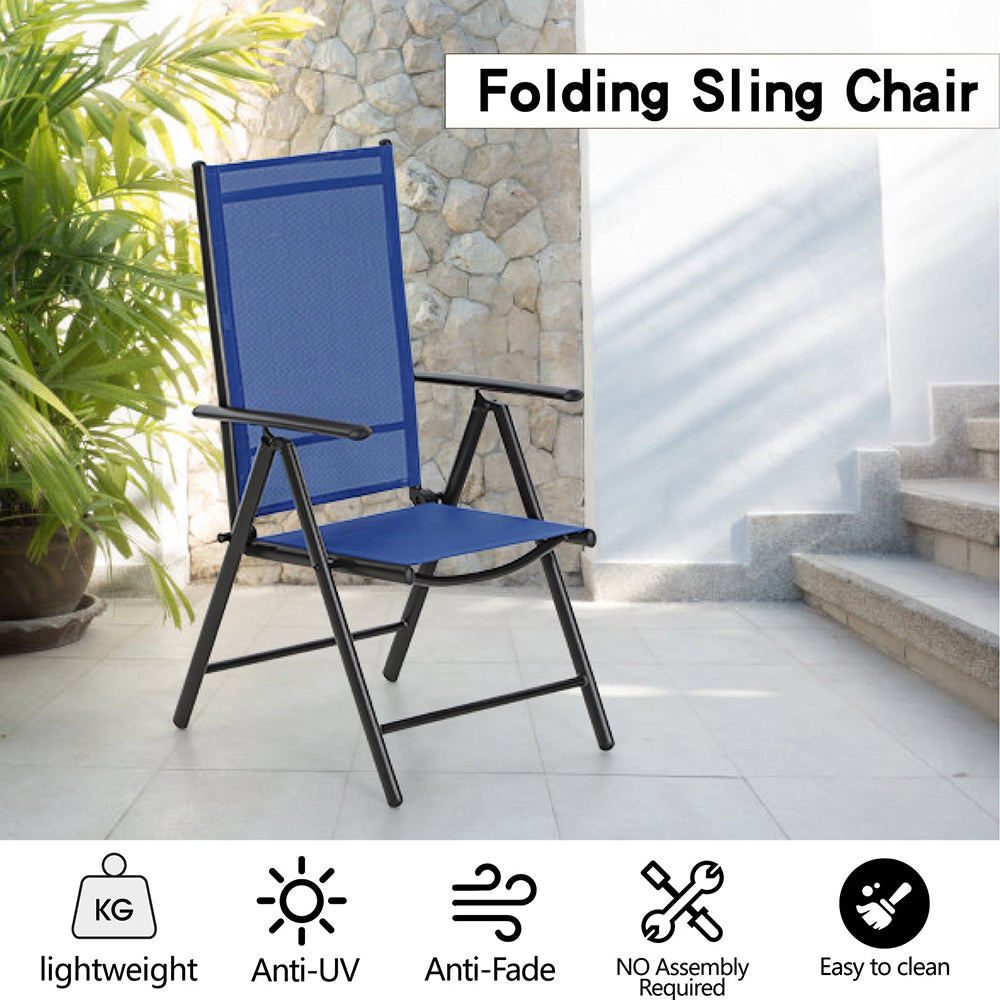 PHI VILLA Garden Dining Set 4 Seater Outdoor Folding Chair and Table