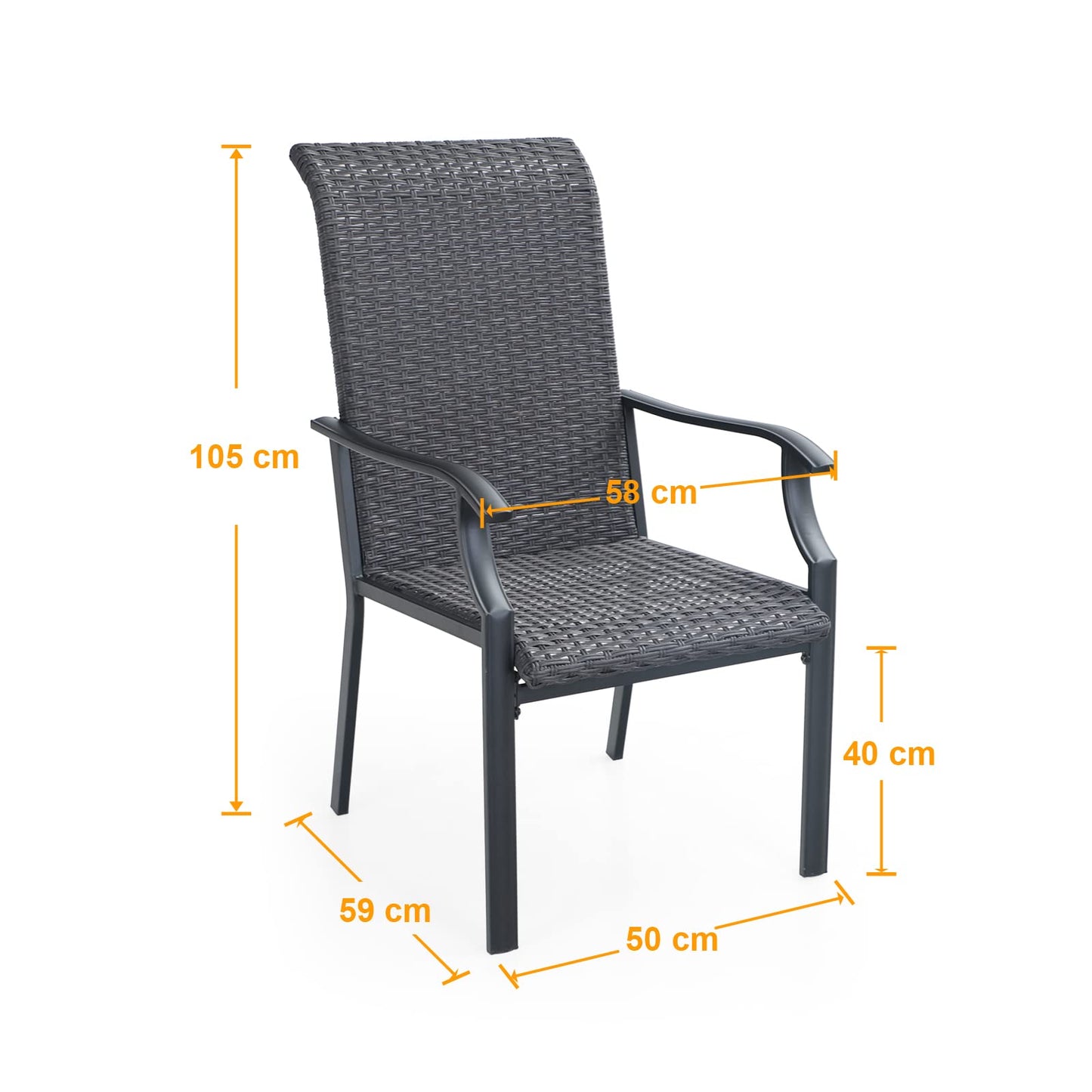 4 Seater Outdoor Dining Set Metal Table And Rattan Chairs