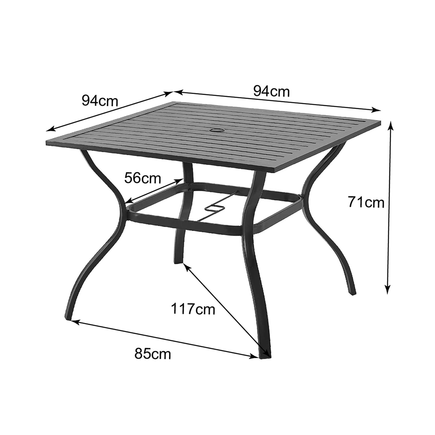 4 Seater Outdoor Dining Set Metal Table And Rattan Chairs