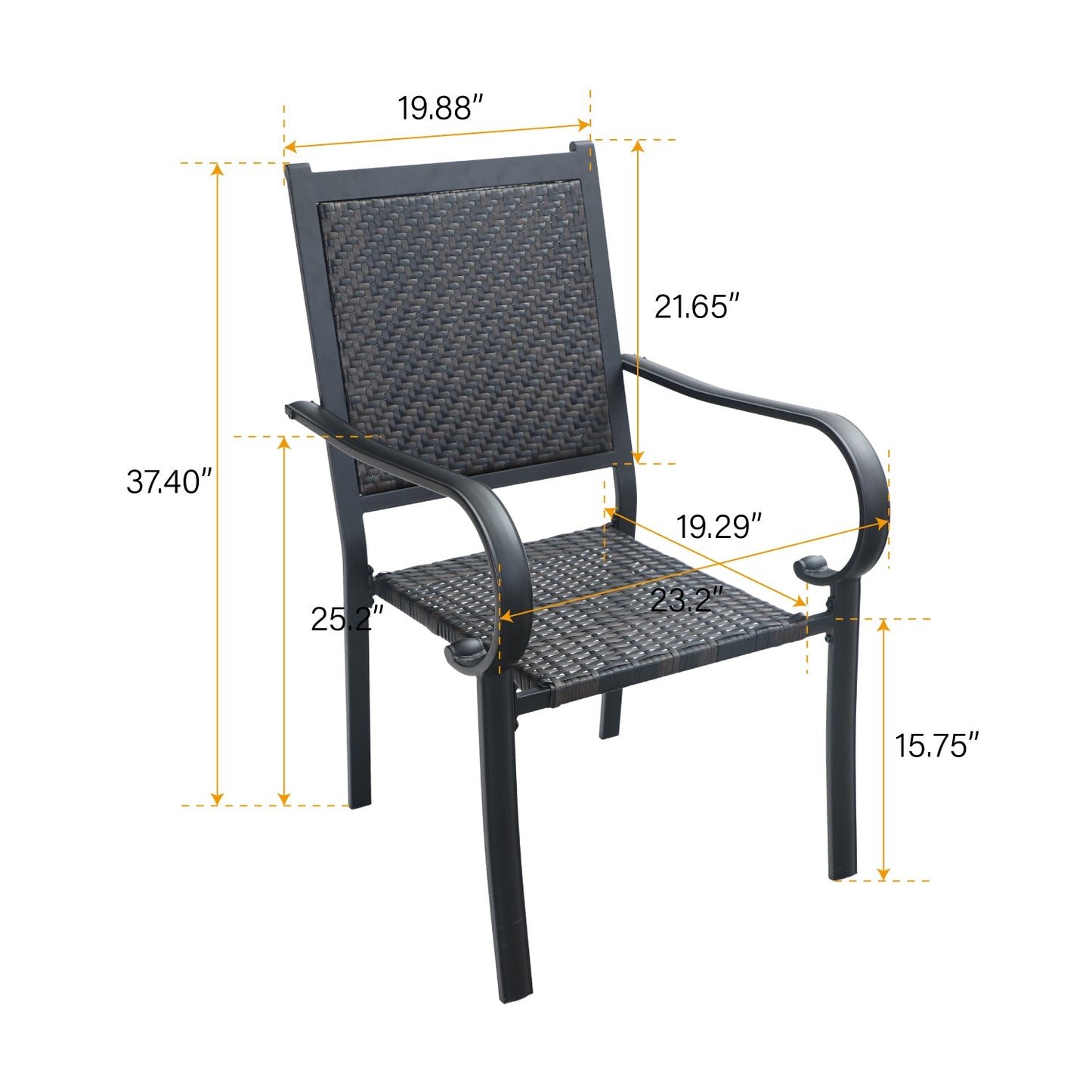 4 Seater Outdoor Dining Set Metal Table And Rattan Chairs