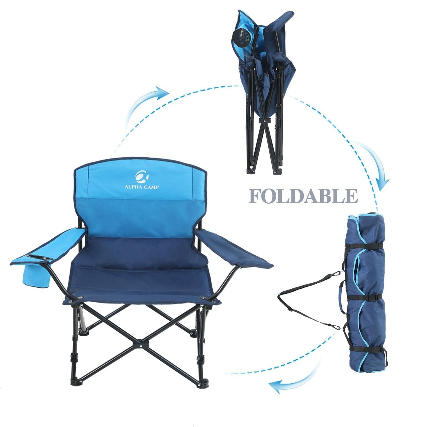 ALPHA CAMP Folding Camping Chairs With Cup Holder