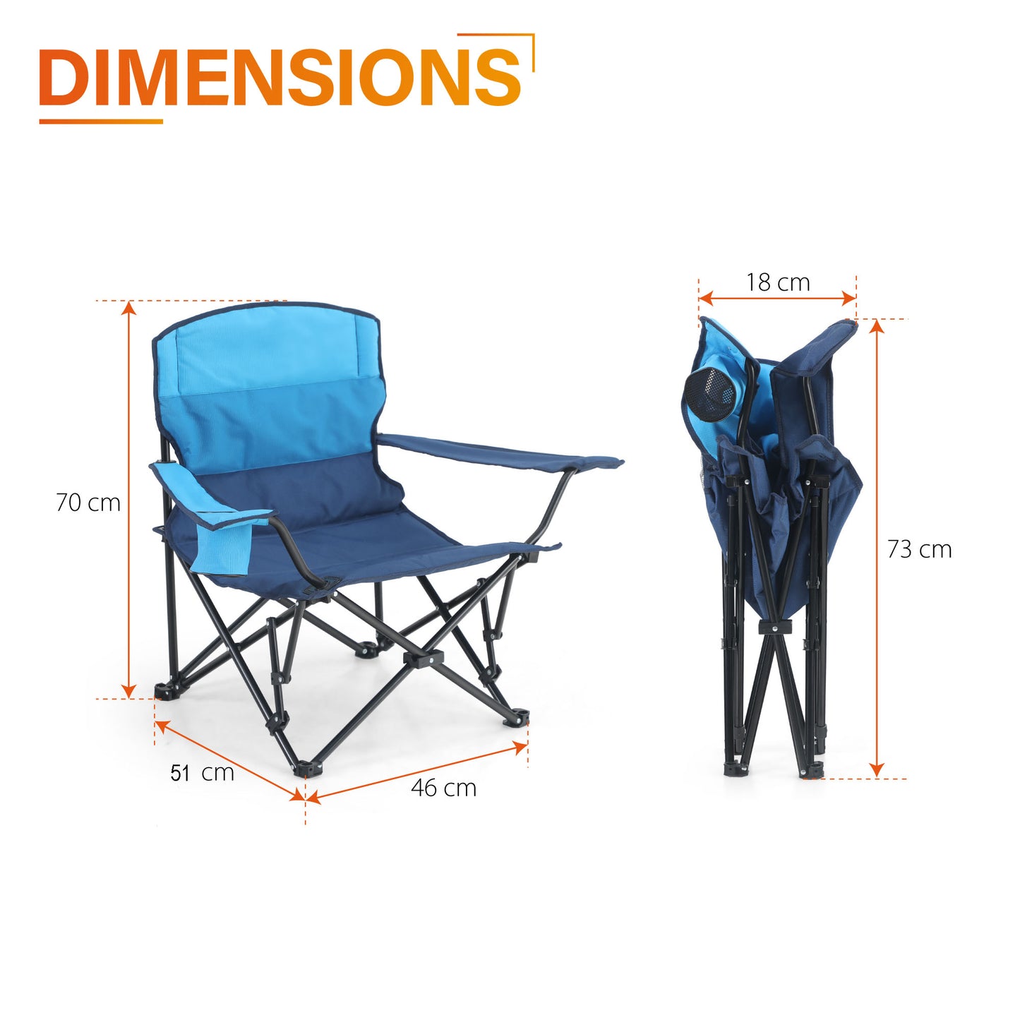 ALPHA CAMP Folding Camping Chairs With Cup Holder