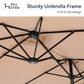 PHI VILLA 4.6m Double-Sided Extra Large Patio Twin Umbrella (Base Included)