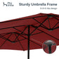 PHI VILLA 4.6m Double-Sided Extra Large Patio Twin Umbrella (Base Included)
