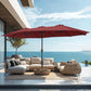PHI VILLA 4.6m Double-Sided Extra Large Patio Twin Umbrella (Base Included)