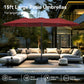 PHI VILLA 4.6m Double-Sided Extra Large Patio Twin Umbrella (Base Included)