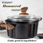 Kitchen Academy 15 Pieces Black Hammered Finish Nonstick Pots and Pans Set