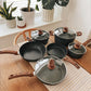 Kitchen Academy 12 Pieces Granite-Coating Nonstick Induction Cookware Set