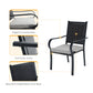 PHI VILLA 3-Piece Garden Bistro Set Rattan Dining Chairs & Small Square Side Table
