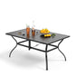 Phi Villa 6-Seat Outdoor Metal Dining Table with Umbrella Hole