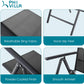 Phi Villa 3-Piece Garden Bistro Set Small Square Side Table & 2 Textilene Reclining Foldable Chairs