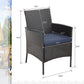 Rattan Dining Chairs Outdoor Cushioned Garden Chairs Set of 2