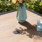 Wood-Look Outdoor Dining Table Square Patio Table With Umbrella Hole