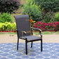 PHI VILLA 3-Piece Garden Bistro Set Rattan Dining Chairs & Small Square Side Table