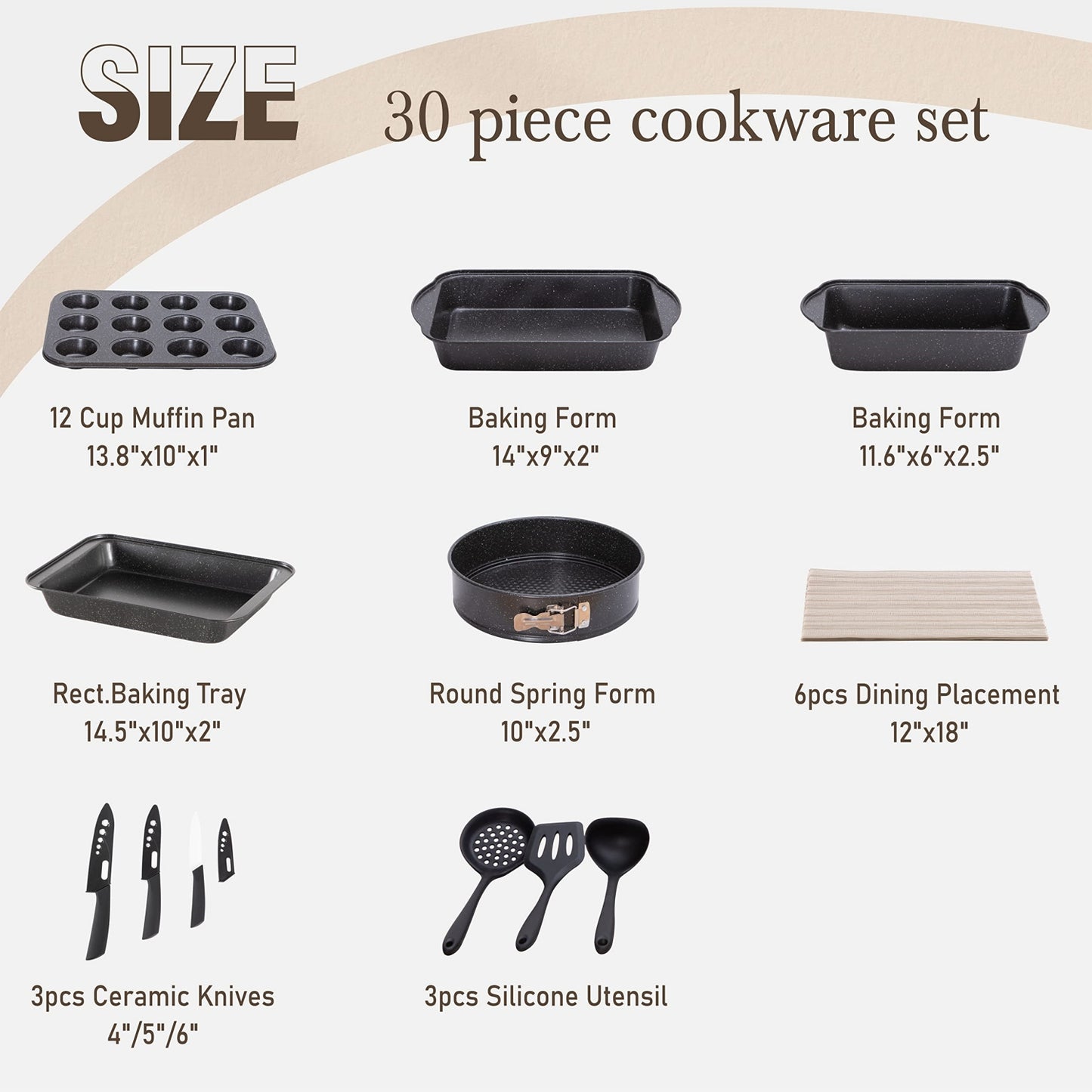 Ultimate 30 Pieces Granite-Coating Nonstick Induction Cookware Set for Easy Dinner Ideas