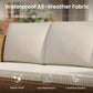 Boho Style Outdoor Wicker Conversation Sofa set with Acacia Wood Coffee Table - Phi Villa