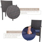 PHI VILLA 3-Piece Garden Bistro Set Rattan Dining Chairs & Small Square Side Table