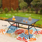 Phi Villa 6-Seat Outdoor Metal Dining Table with Umbrella Hole