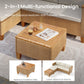 Boho Style Outdoor Wicker Conversation Sofa set with Acacia Wood Coffee Table - Phi Villa