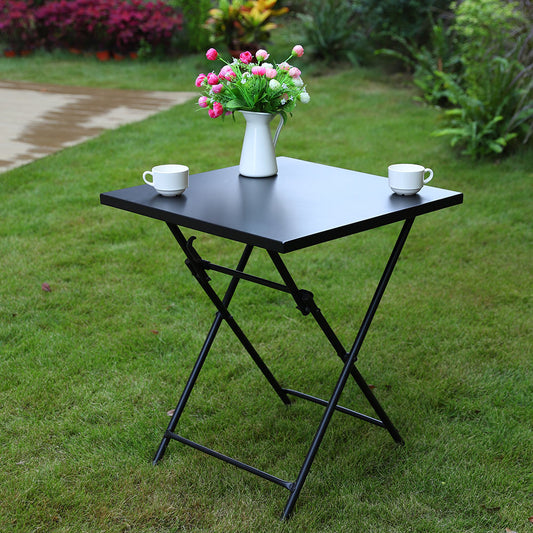 60CM Black Metal Side Table Folding Garden Bistro Sets