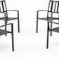 Metal Stackable Garden Chairs Set of 2/4