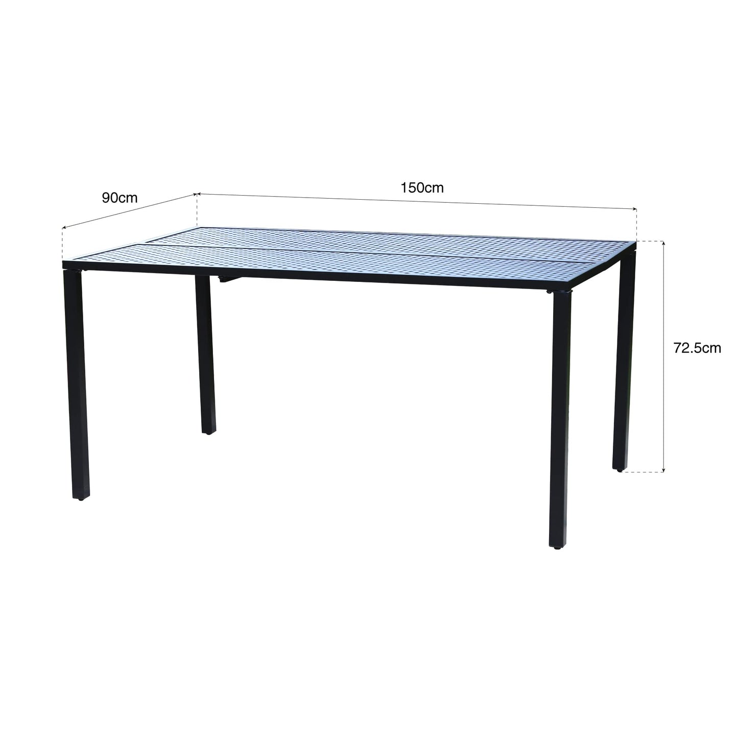 PHI VILLA 150x90cm Mesh Metal Garden Table Outdoor Dining Table