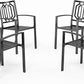 Metal Stackable Garden Chairs Set of 2/4