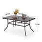 PHI VILLA Panel Steel Rectangle Outdoor Dining Table for 6 Chairs