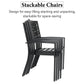 Metal Stackable Garden Chairs Set of 2/4