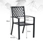 Garden Dining Set 6 Seater Metal Outdoor Dining Table And Stackable Chairs