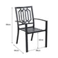 Garden Dining Set 6 Seater Metal Outdoor Dining Table And Stackable Chairs