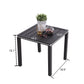 Phi Villa 3-Piece Garden Bistro Set Small Square Side Table & 2 Textilene Reclining Foldable Chairs